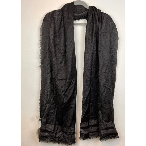 Kinross cashmere scarf lightweight black NWT - Picture 8 of 15